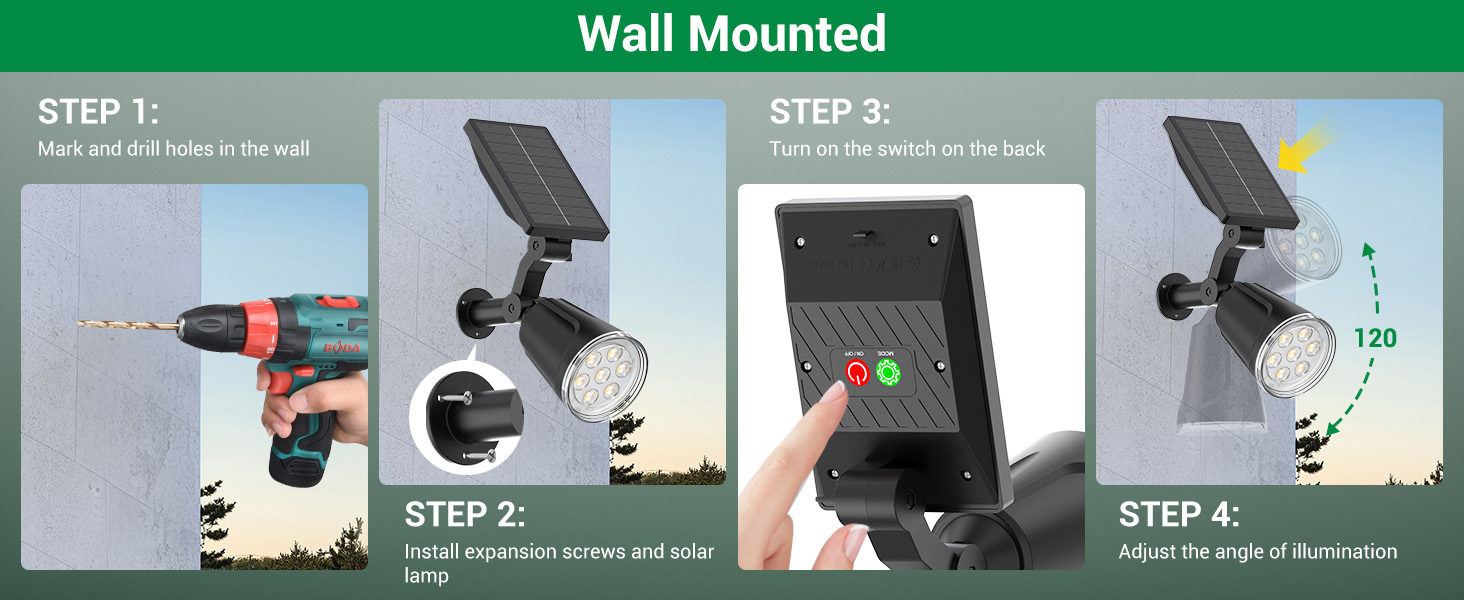 solar wall lights spotlights outdoor