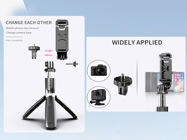 Extendable Portable Selfie Stick Phone Tripod Stand Compatible with Gopro for samsung iphone