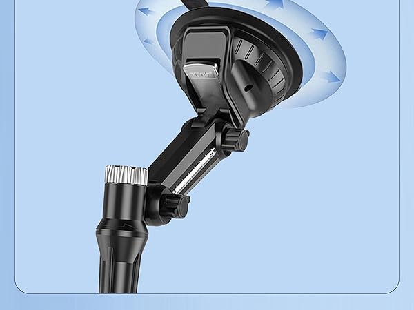 5 in 1 Car Phone Holder, Dashboard Windshield Phone Mount with Strong Suction Cup &amp; Large Clamp