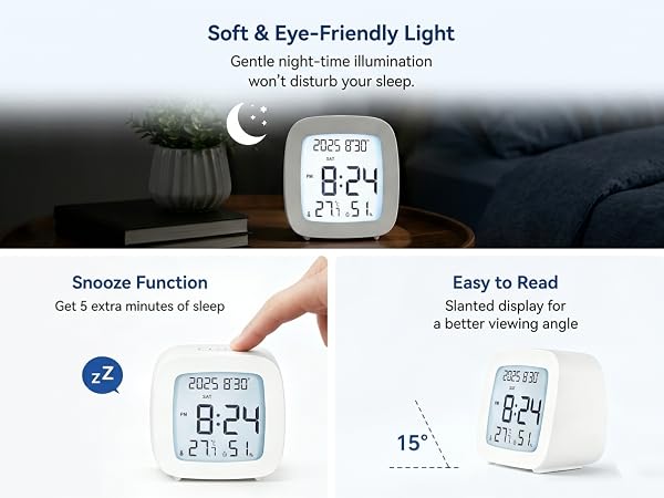 LCD bedroom alarm clock