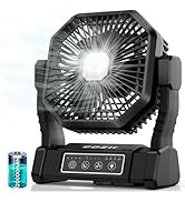 COZII Battery Operated Fan, 20000mAh Rechargeable Portable Fan with LED Lantern - 3 Colors, 4 Spe...