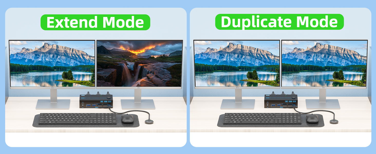 8K Displayport HDMI Dual Monitor KVM Switch