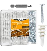 KURUI #8 Self Drilling Drywall Anchors with Screws Kit, Heavy Duty Dry Wall Anchors for Hanging S...