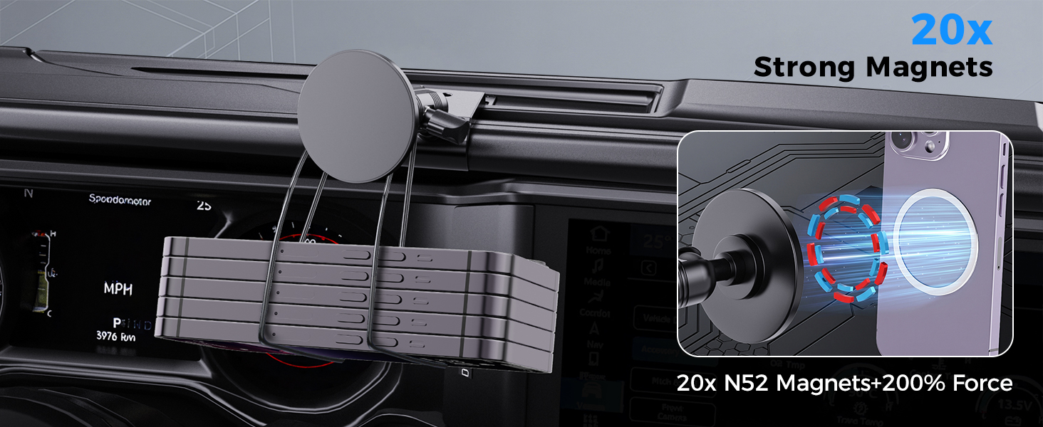 Phone Mount for Jeep Wrangler JL JLU and Gladiator JT