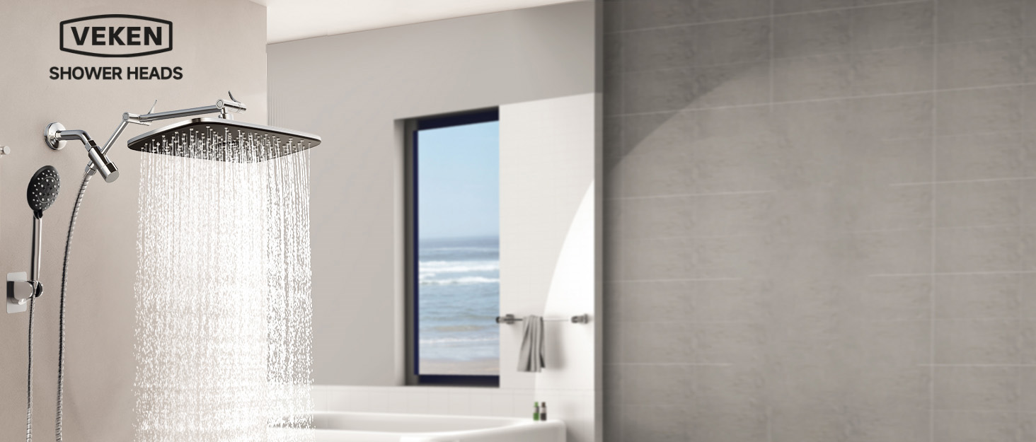 Veken 11.8“ Wide Rain Shower Head with Handheld Spray Combo