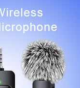 SmaFun Mini Microphone for iPhone/Android/Camera 3 in 1 Wireless Lavalier Mic with Noise Cancella...