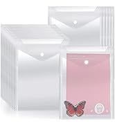 Vmiapxo 40 Pack Stamp and Die Storage Pockets, Reusable Small Plastic Envelopes Waterproof Sticke...