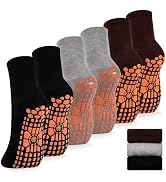 GRPSKCOS Non Slip Socks for Men House Socks with Grips 3 Pairs Anti-Skid Yoga Pilates Tile Wood F...