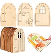 Toddmomy Unpainted Mini Wooden Fairy Doors to Paint, 36Pcs Unfinished Wood Miniature Doors Blank ...
