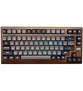 TPHRAVAL Tri-Mode Solid Wood Mechanical Keyboard Walnut Keyboard RGB Lighting Switch Support Blue...