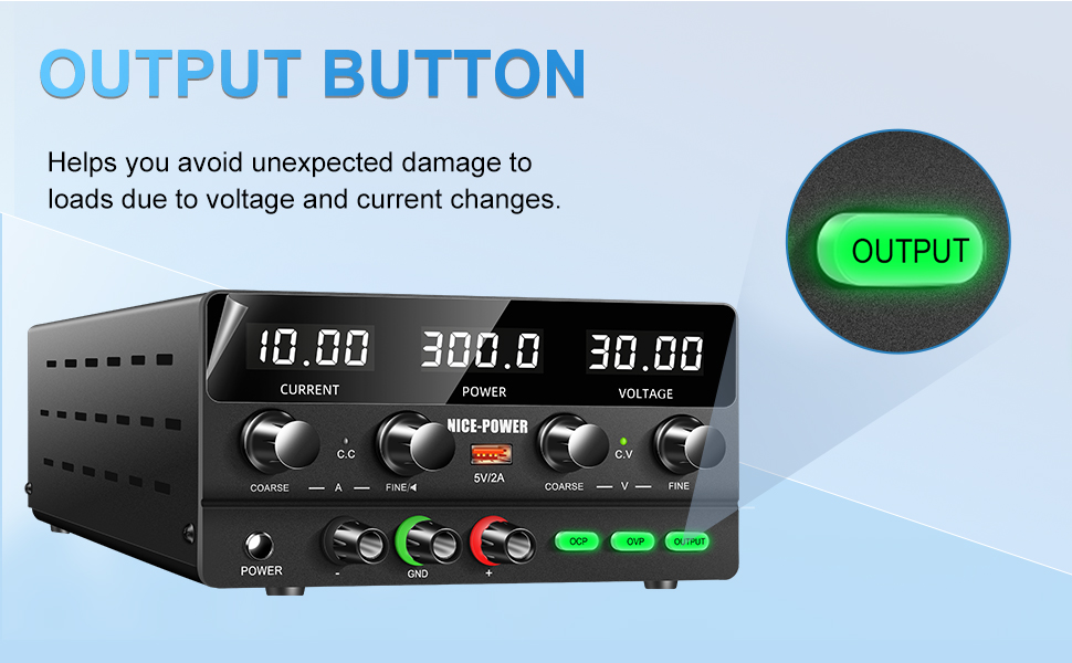 dc power supply 300w ocp ovp button