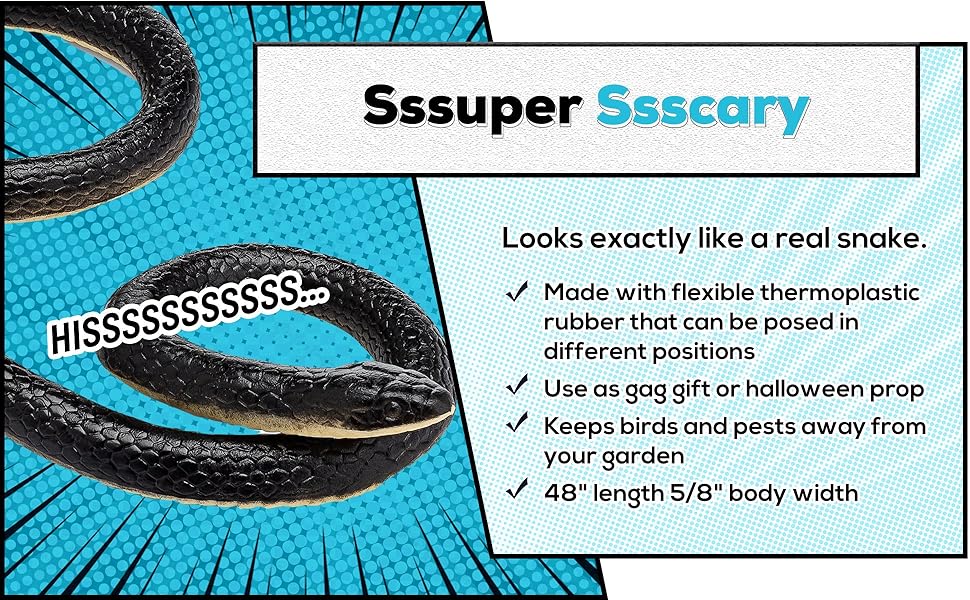 Realistic rubber fake snake prank toy gag gift