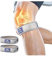 JAPSERUNA Patellar Band Tendon Support Strap - 2 Pack Adjustable Non-Slip Knee Brace for Helps Re...