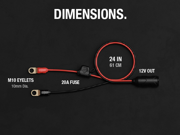 NOCO GC018 12-Volt Adapter Plug Socket with Eyelet Battery Terminals