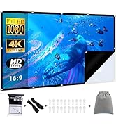 Black Backing Projector Screen 150 INCH VERCORKIN Outdoor Indoor Portable Projection Screens Movi...