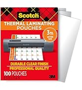 Scotch Thermal Laminating Pouches, For Use With Thermal Laminators, 8.9 x 11.4 Inches, Letter Siz...