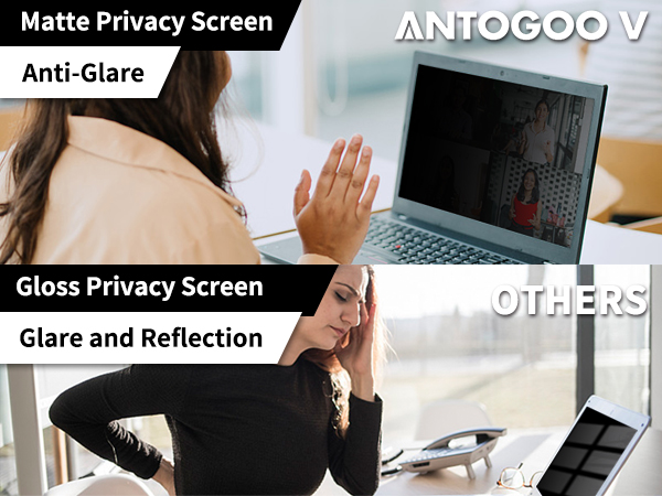 Anti glare matte privacy screen