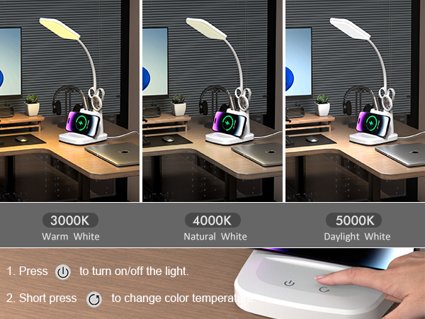Vicsoon Desk Lamp with Wireless Charger
