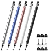 Stylus (5 Pcs), 2-in-1 Stylus Pen for Touch Screen, High Precision and Sensitivity, Suitable for ...
