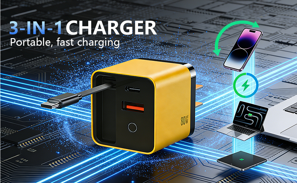 tobre 3 in 1 charger 80 watt