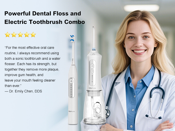2-in-1 brushing &amp; flossing electric toothbrush