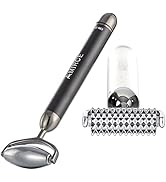 2 in 1 Face Massage Roller, Electric Hot&amp;Cold Terahertz Stone Facial Roller, Metal Face Eye Massa...