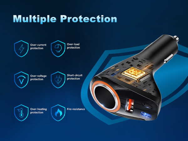 cool black car charger adapter