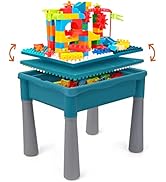 5-in-1 Multi Activity Sand Water Play Table, Double-Sided Kids Activity Table with Storage, 105pc...