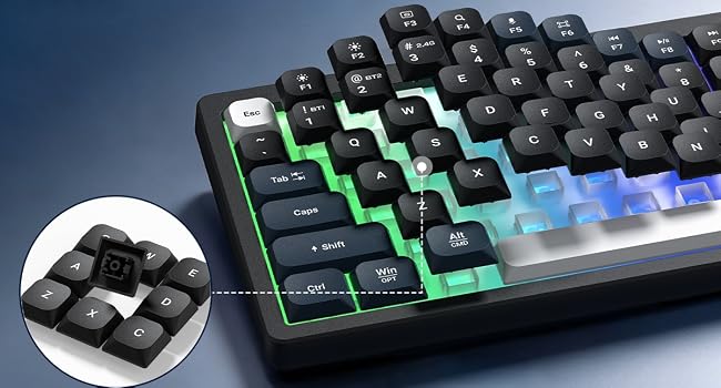 Wireless Low Profile Keyboard Membrane Quiet Keyboard with Number Pad