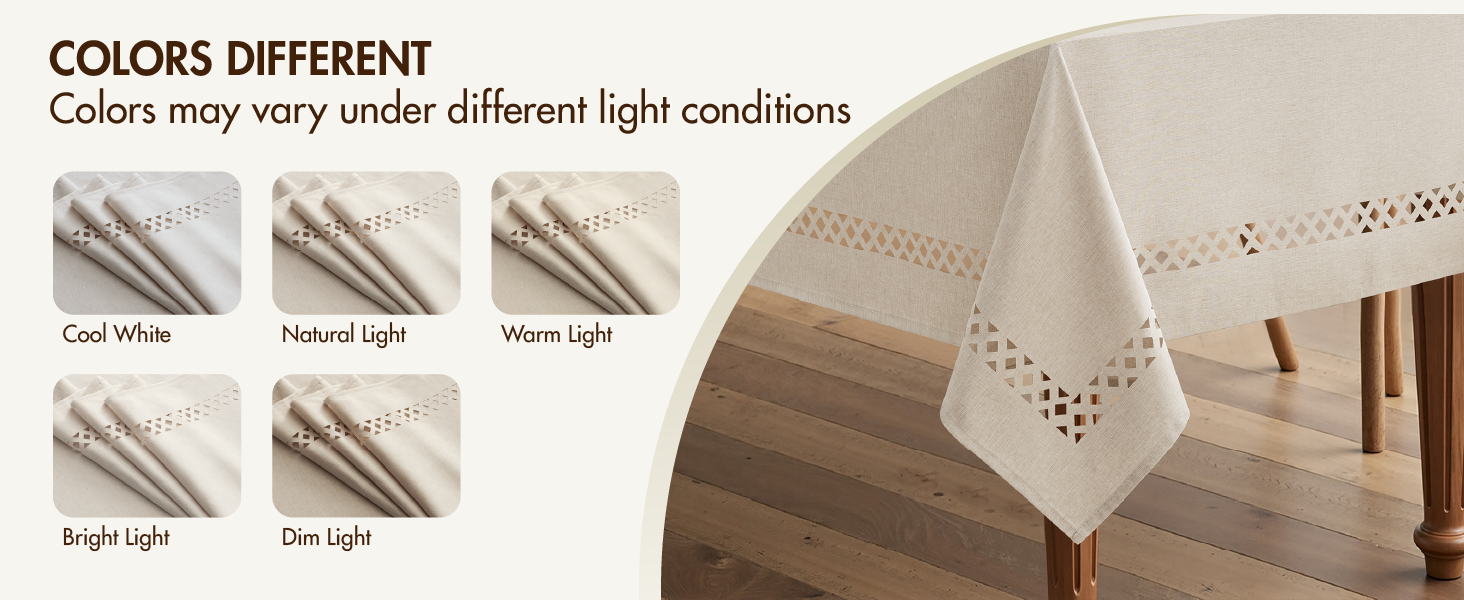 MIULEE Rectangle Linen Polyester Tablecloth