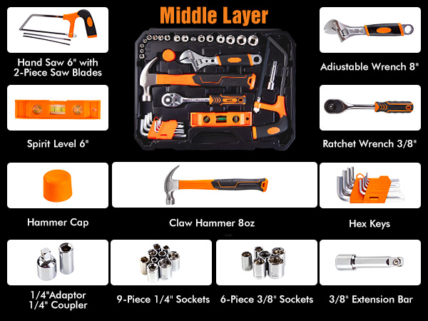 XOOL 368 Piece Home Repair Tool Kit with Drawer Toolbox