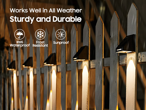 fence solar lights outdoor waterproof