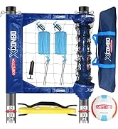 JOLORLY Professional Volleyball Net Set Heavy Duty for Outdoor Backyard Portable with Aluminum Ad...
