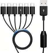Herfair USB C Splitter Type-C Multi Charging Cable USB A to USB C Cable 1 in 6 Out 5A Fast Charge...