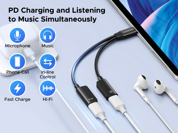 splitter for charging and headphone