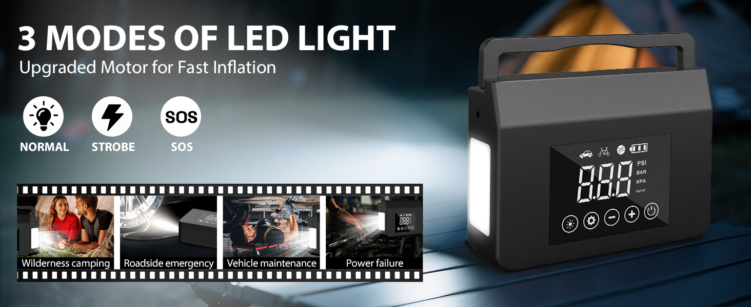 3 MODES OF LED LIGHT