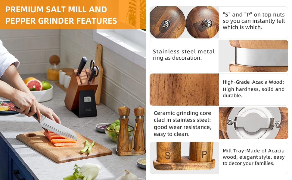 Salt grinder and pepper mill