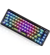 ZDawnn Transparent keycaps Mechanical Gaming Keyboard.68keys with RGB Backlit. Bluetooth/2.4Ghz W...