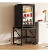 End Table with Charging Station, 20 Inch Square Side Table with USB Ports &amp; Power Outlets, Mini F...