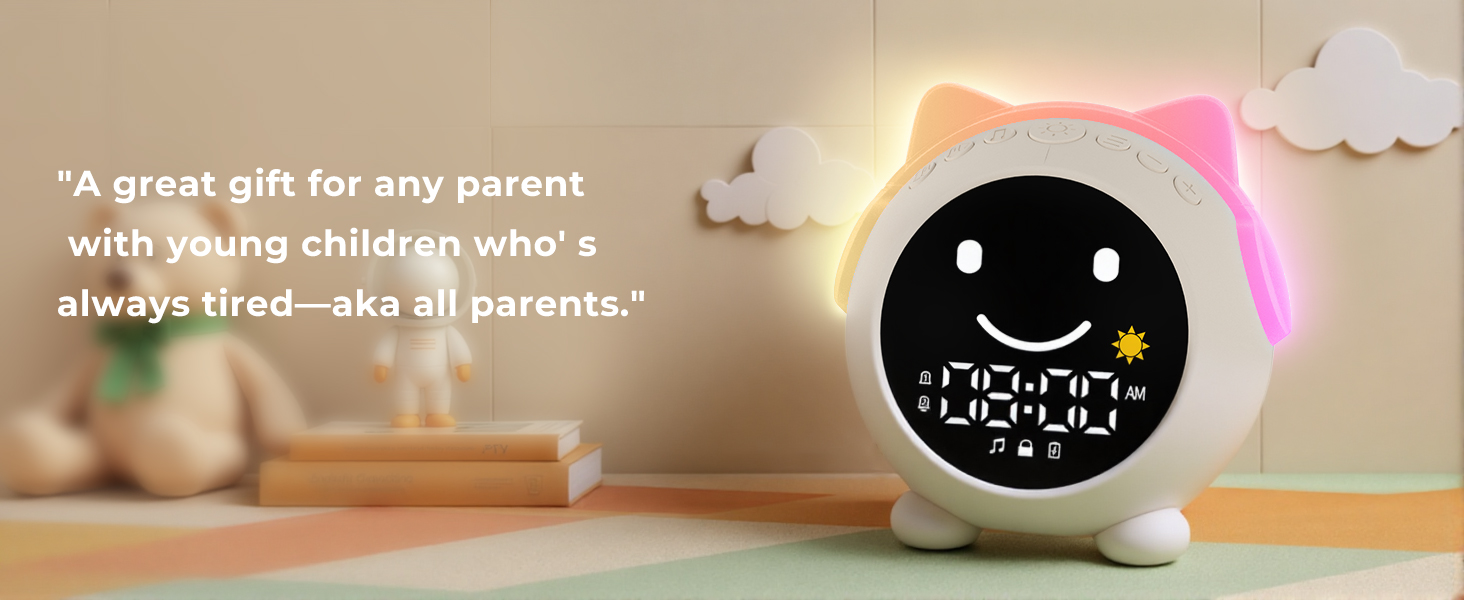 kids alarm clock hatch ok to wake bedroom room toddler children cute night light boy girl sleep