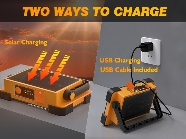 LED solar work light