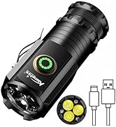 ALONEFIRE X23 Mini LED Flashlight Type C USB Rechargeable Bright Small Torch 5 Modes Portable Pen...
