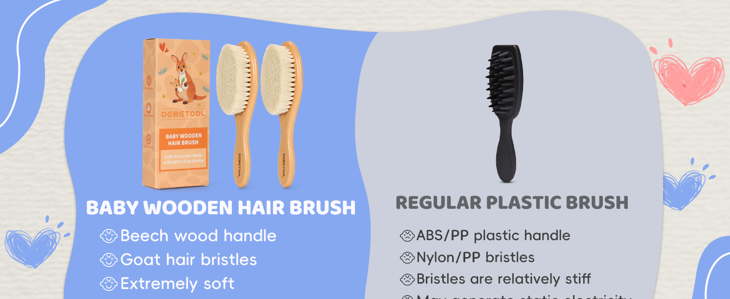 baby brush with wood handle