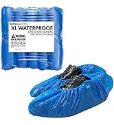 Buena Goods 100 Pack Extra Large Disposable Blue Boot &amp; Shoe Covers. Reusable Premium CPE Waterpr...