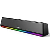 Bluedee Computer Speakers for Desktop PC, Bluetooth 5.3 PC Speakers with Dynamic RGB Light, Wired...