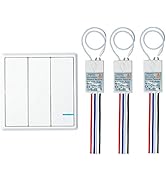 GREENCYCLE Smart Wireless Wall Light Switch, 1PK 3-way Wireless Switch &amp; 3 Remote Receiver, Contr...