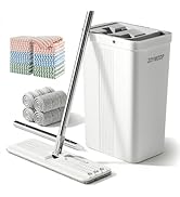 JOYMOOP Hands-Free Mop and Bucket with Wringer Set with Microfiber Cleaning Cloth, Househould Cle...