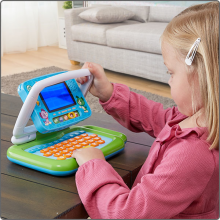 Child opening laptop to a touch screen