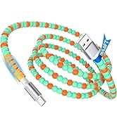 USB C Cable Beaded 3.3FT,USB A to Type C Fast Charging Cable,USB-C Charger Cord for CarPlay,25W 2...