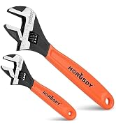 HORUSDY Adjustable Wrench Set | 2-Piece | 6-Inch and 10-Inch Wrenches | Metric &amp; SAE Scales | Cus...
